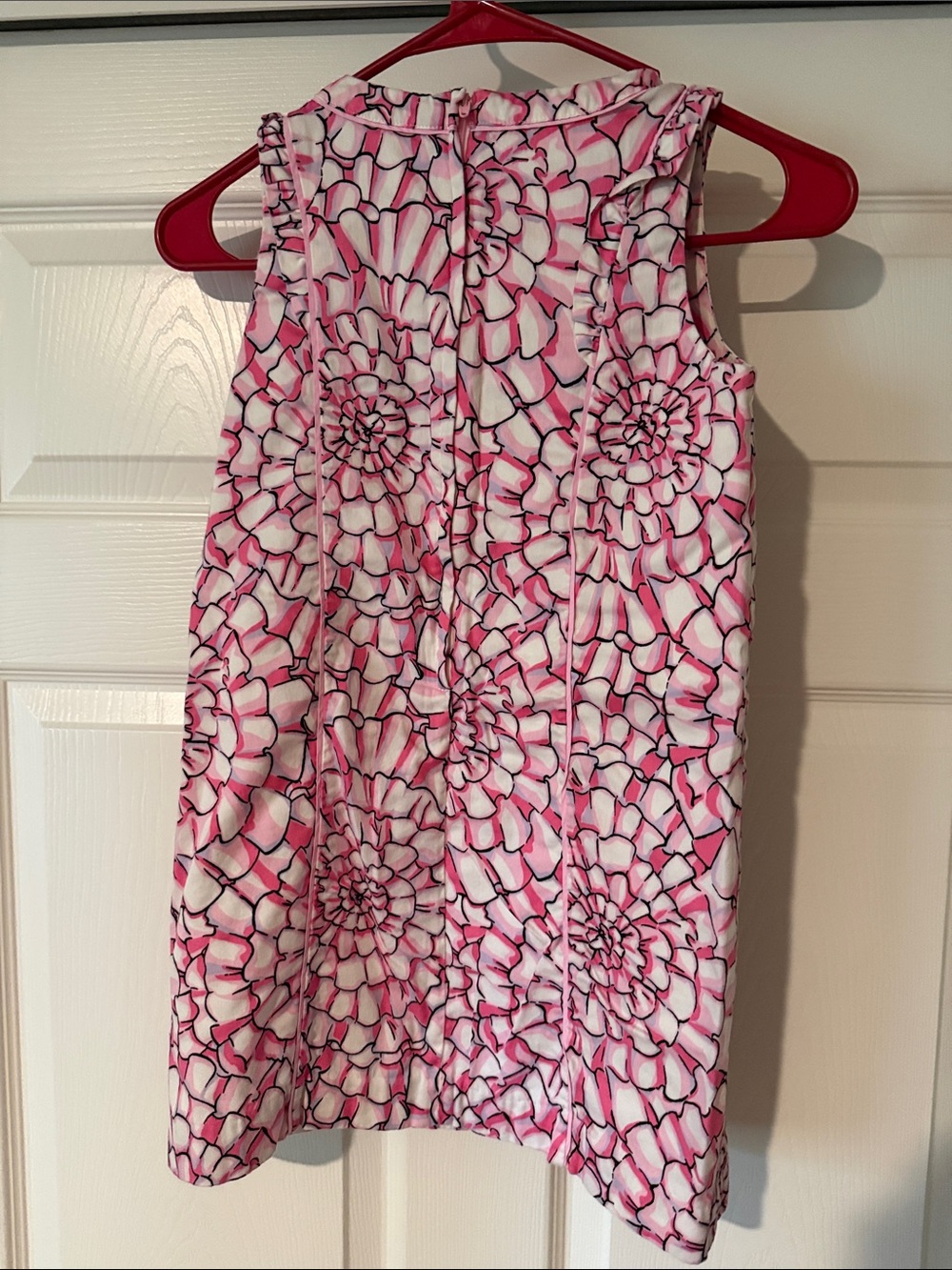 Lilly Pulitzer Girls Pink Floral Ruffle Shift Dress - Picture 4 of 7